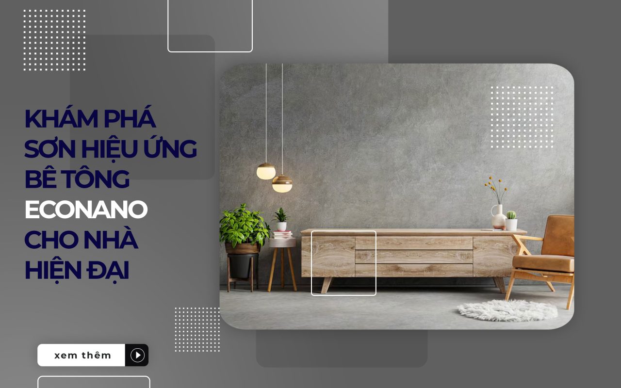 căn phòng sơn hiệu ứng bê tông econano